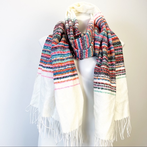 GAP scarf fringed striped NEW